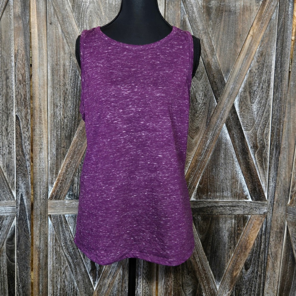 Victoria Sport Purple Space Dye Strappy Open Back Tank Top‎ Large Athleisure